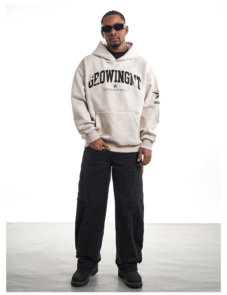 F3F Select Embroidered Faux Suede Hoodie