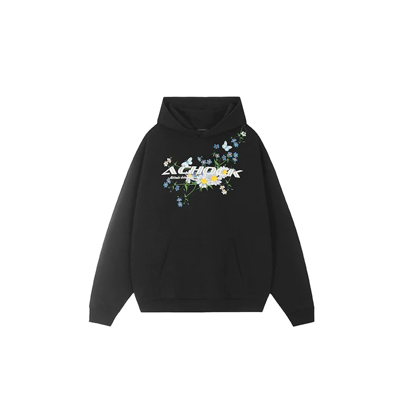 Achock Foam Printed Flower Hoodie