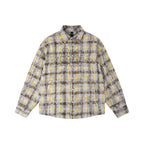 1807 Chain Embroidery Plaid Long Sleeve Shirt
