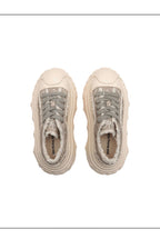 1807 INF-008 Gothic Lace Up Canvas Paisley Chunky Sneakers