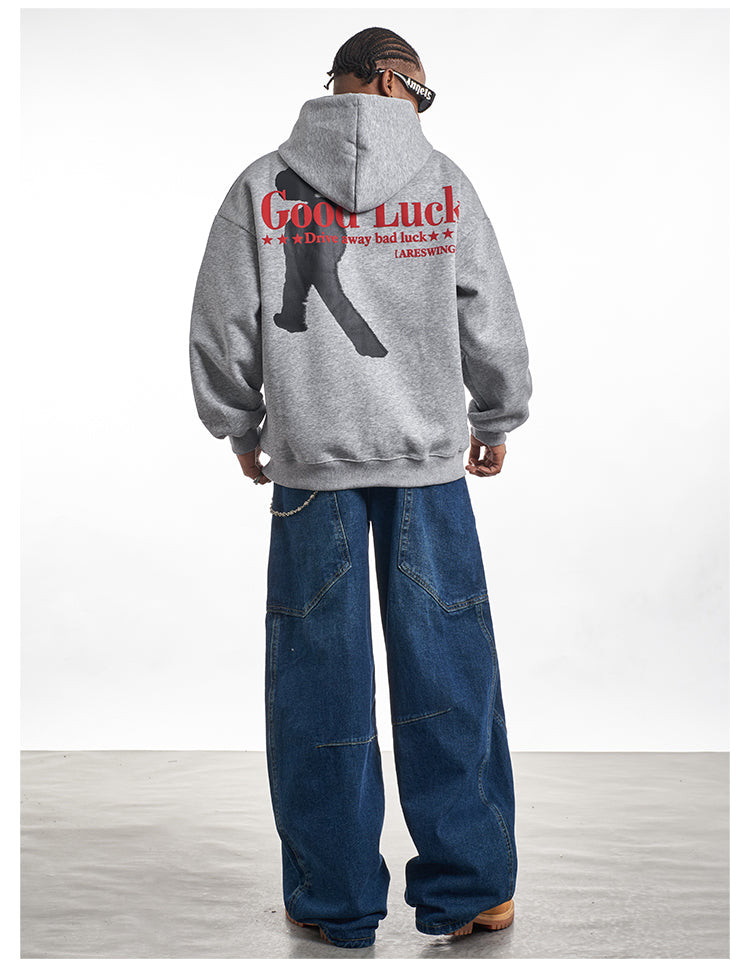F3F Select Good Luck Printed Letter Hoodie