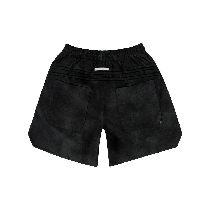 Labt Curved Design Washed Shorts