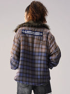 Remedy Gradient Plaid Quilted Lined Shirt Jacket