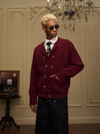 YADcrew Double Breasted Metal Button Cable Knit Cardigan