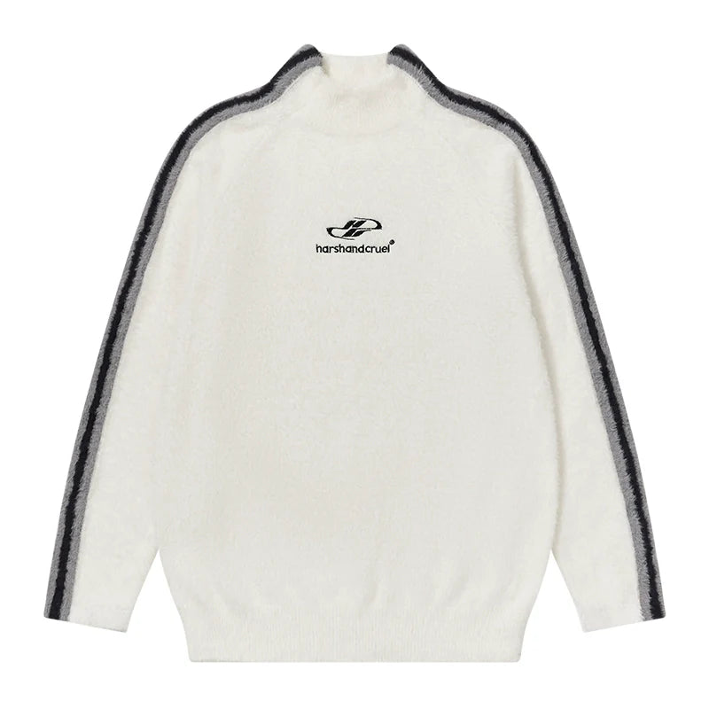Harsh and Cruel Striped Mohair Logo Knit Sweater