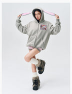 MEDM Bunny Ears Hooded Zip-Up Hoodie