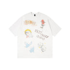 1807 Vintage Print Washed Distressed Short Sleeve Tee