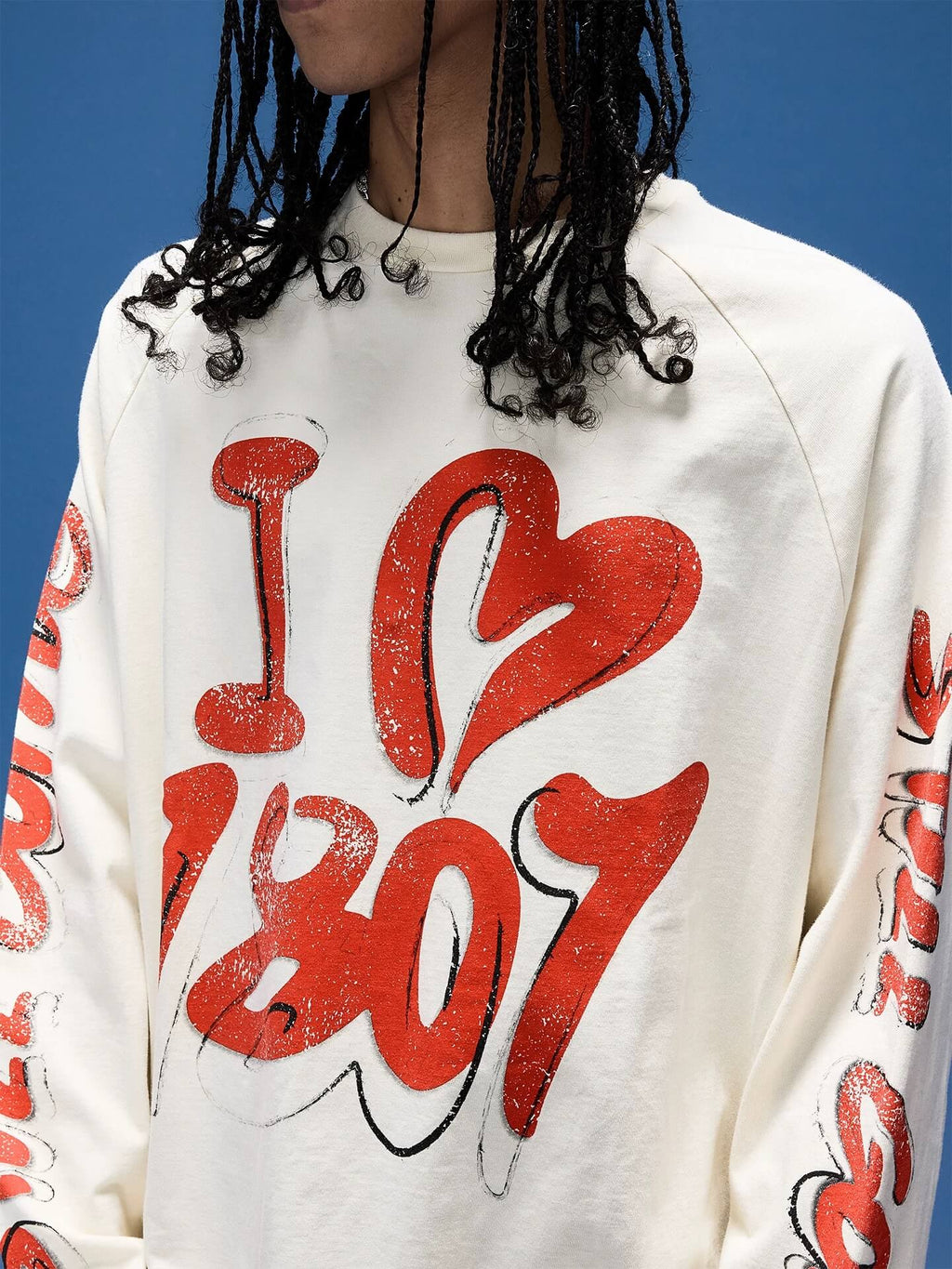 1807 Graffiti Heart Printed Long Sleeve Tee