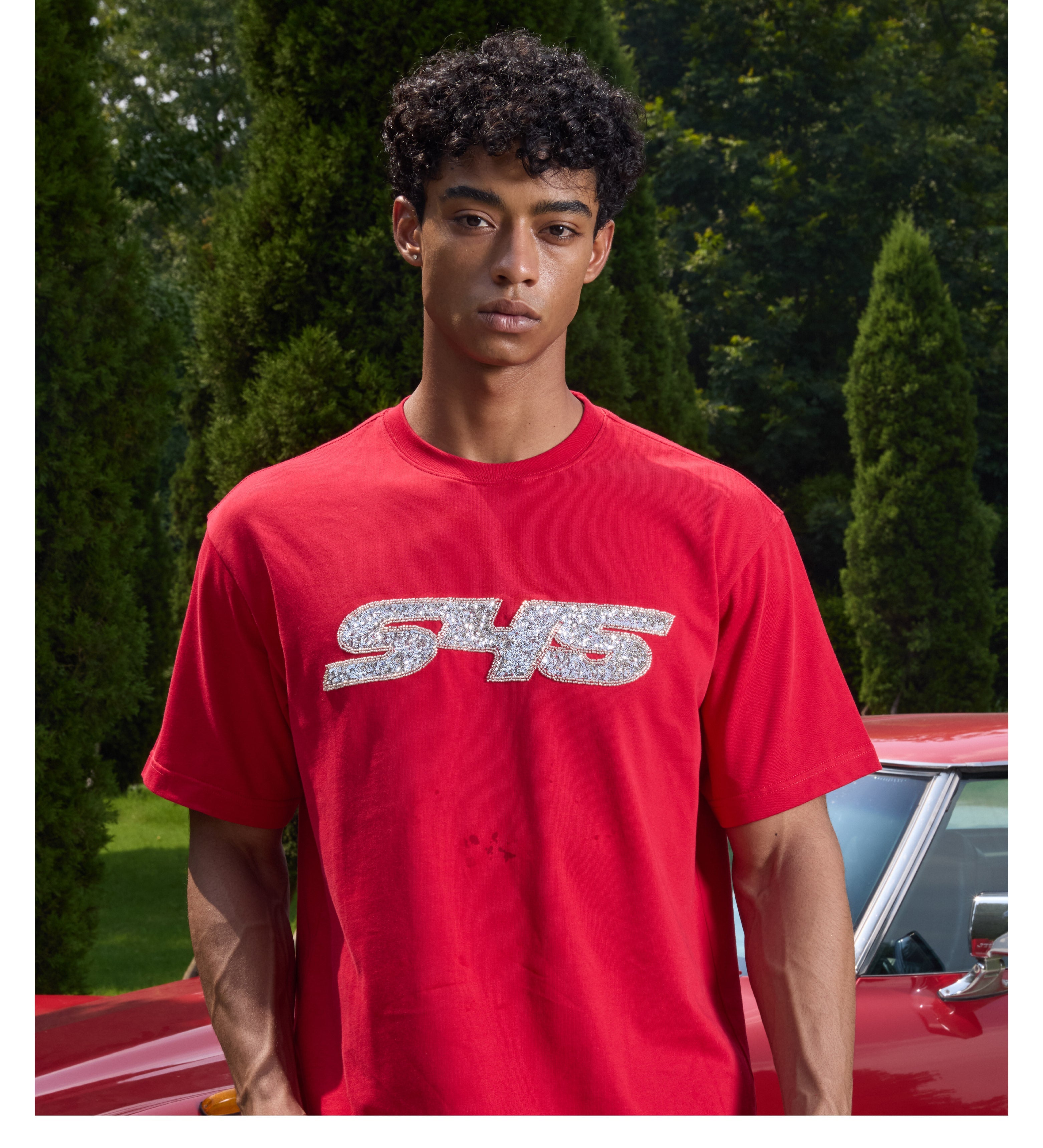 S45 Sequin Metal Logo Tee