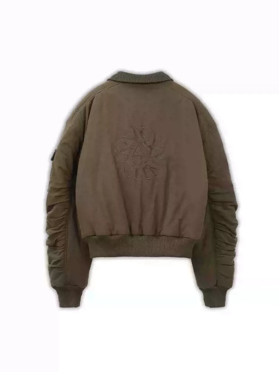 SOD Co. Olive Pilling Custom Pleated MA-1 Bomber Jacket