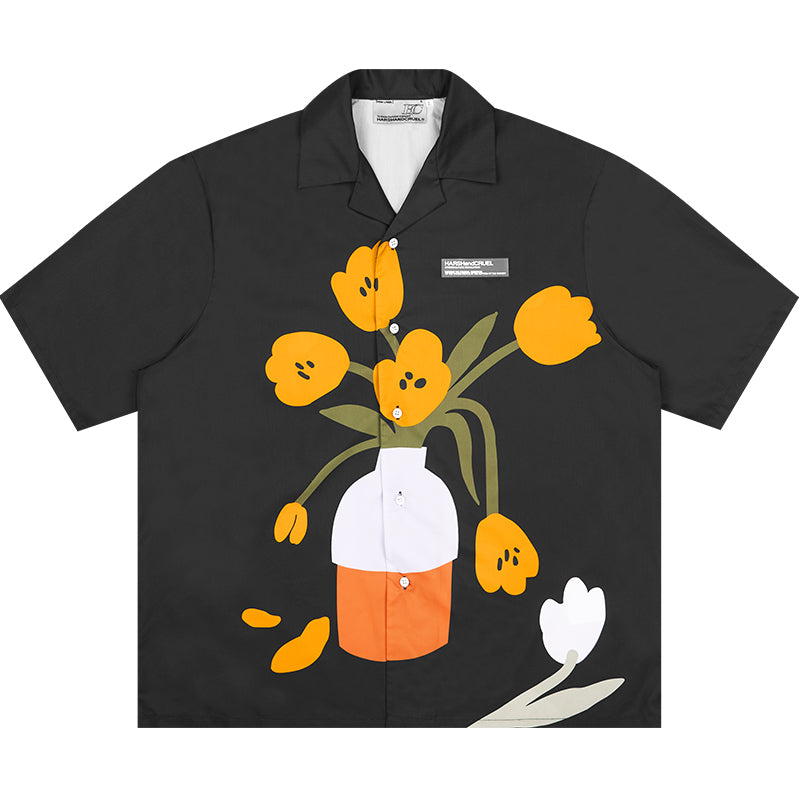 Harsh and Cruel Flower Pot Printed Shirt