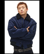 NOVACAM Fur Collar MA-1 Bomber Jacket