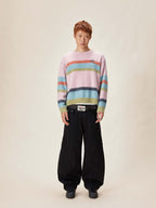 EVILKNIGHT(EK) Rainbow Striped Knit Sweater