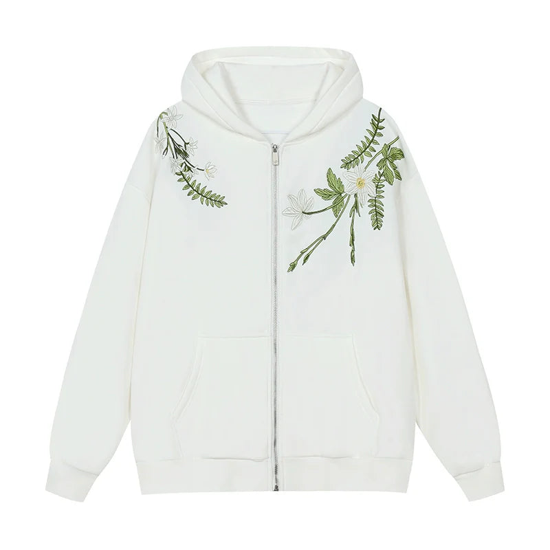 Harsh and Cruel Floral Garland Wreath Embroidered Hoodie