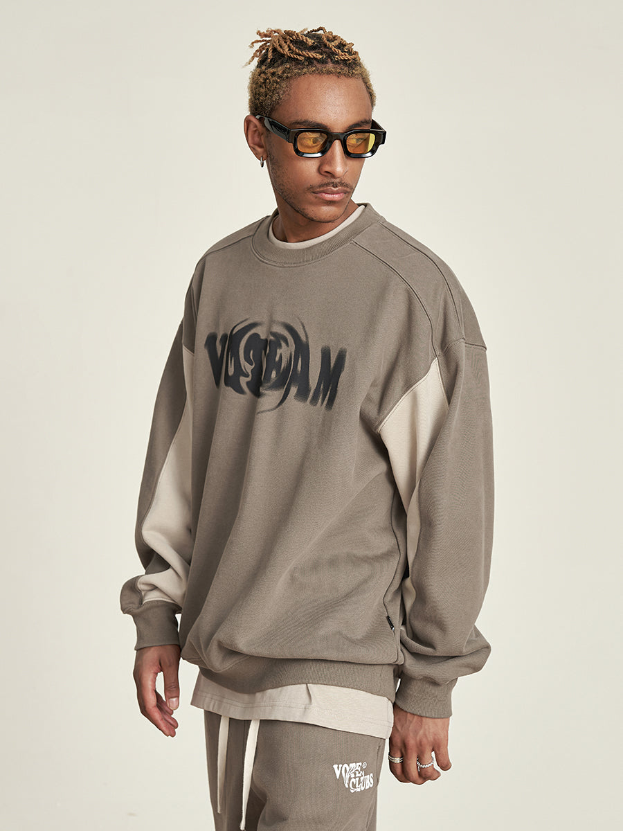 VOTE Contrast Color Rotating Sweatshirt