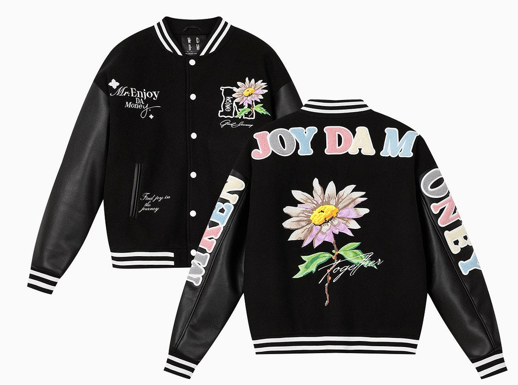 MEDM Daisy Floral Varsity Jacket