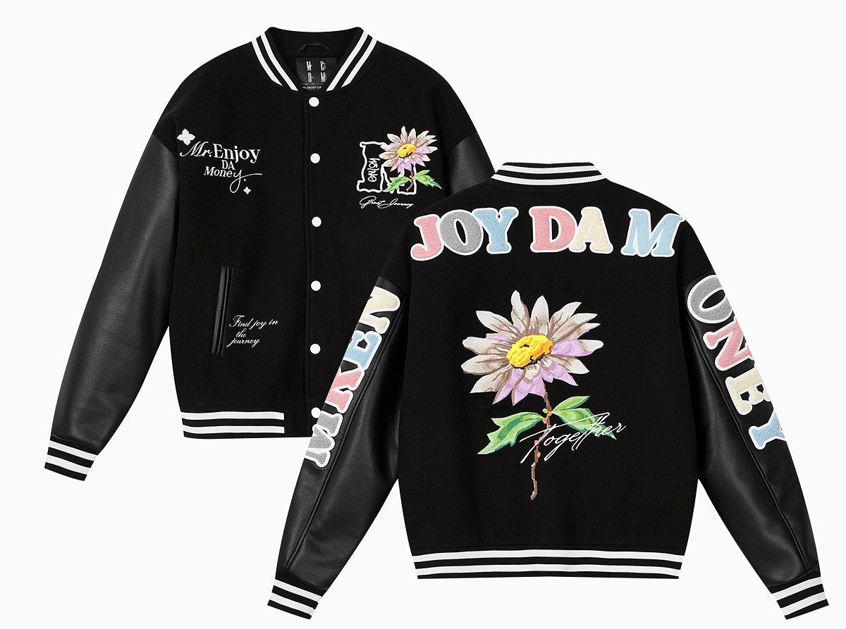 MEDM Daisy Floral Varsity Jacket