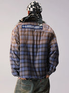 Remedy Gradient Plaid Quilted Lined Shirt Jacket