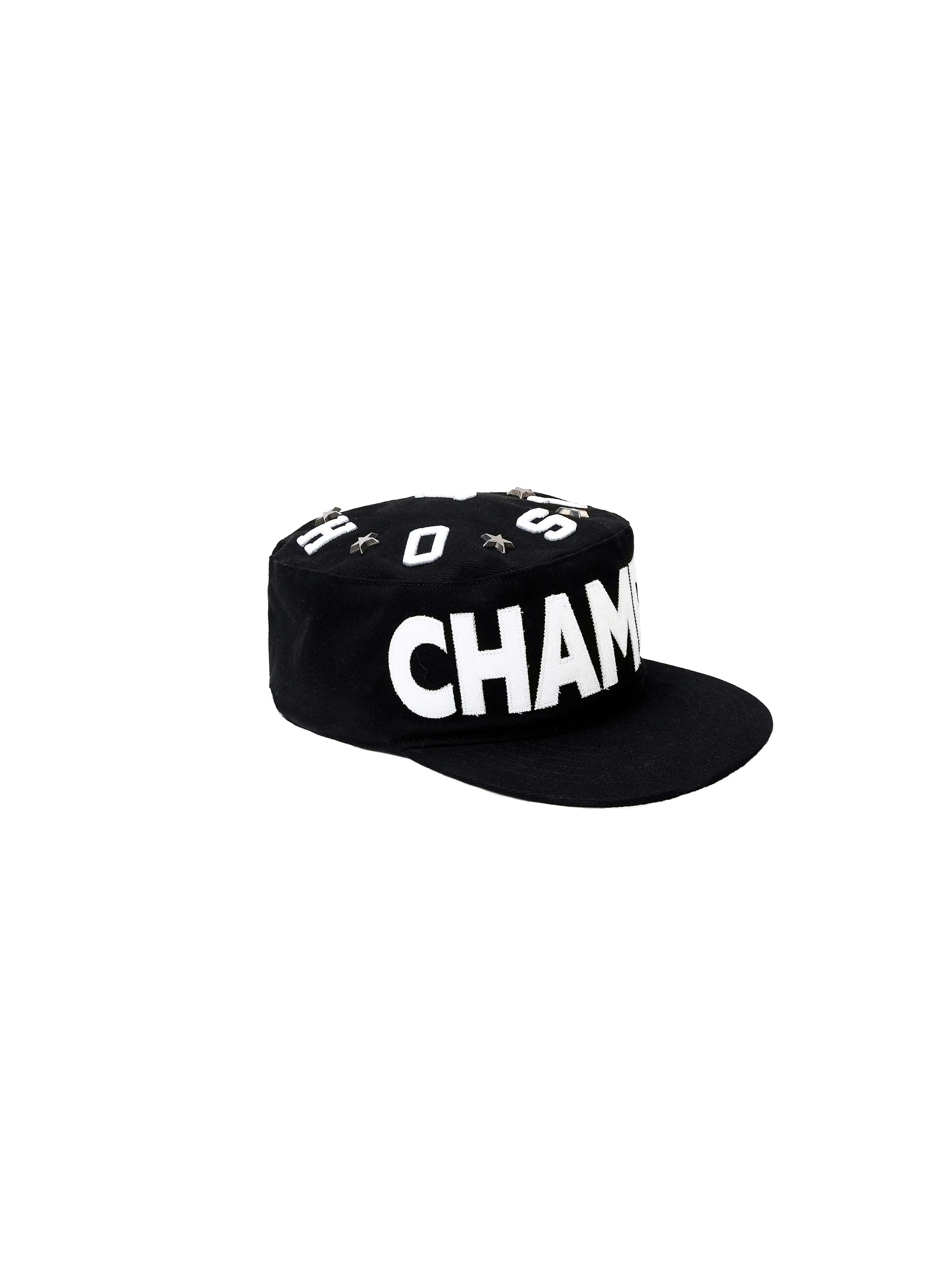 LIBERAFIT Star Studded Patch Embroidered Pillbox Cap
