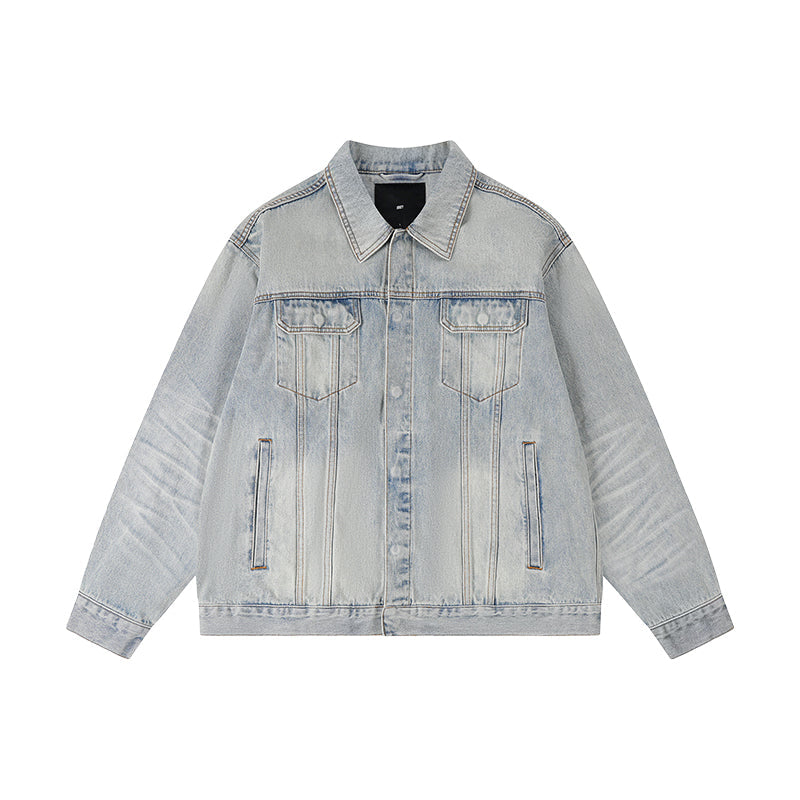 1807 Still Going Vintage Print Wash Denim Jacket