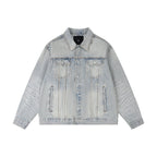 1807 Still Going Vintage Print Wash Denim Jacket