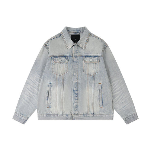 1807 Still Going Vintage Print Wash Denim Jacket