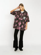 EMPTY REFERENCE Jewelry Full Printed Short Sleeve Shirt