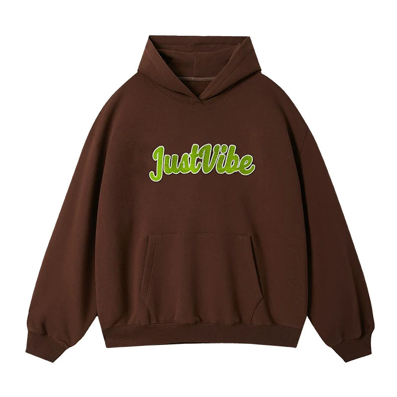 JUST VIBE Terry Embroidered Logo Hoodie