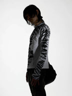 Night Lab Zebra Print Slim Fit Long Sleeve Tee