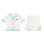 Small Town Kid Crochet-Knit Hawaiian Shirt Set