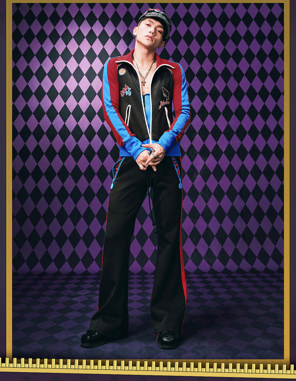 MEDM × JOJO Color Block High Neck Track Jacket