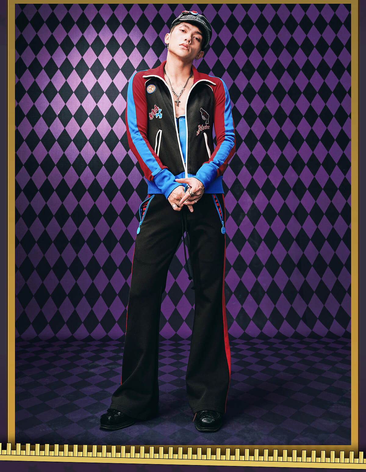 MEDM × JOJO Color Block High Neck Track Jacket