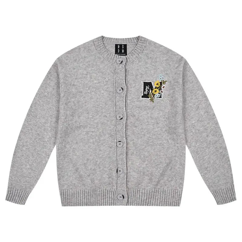 MEDM Floral Embroidered Knit Cardigan