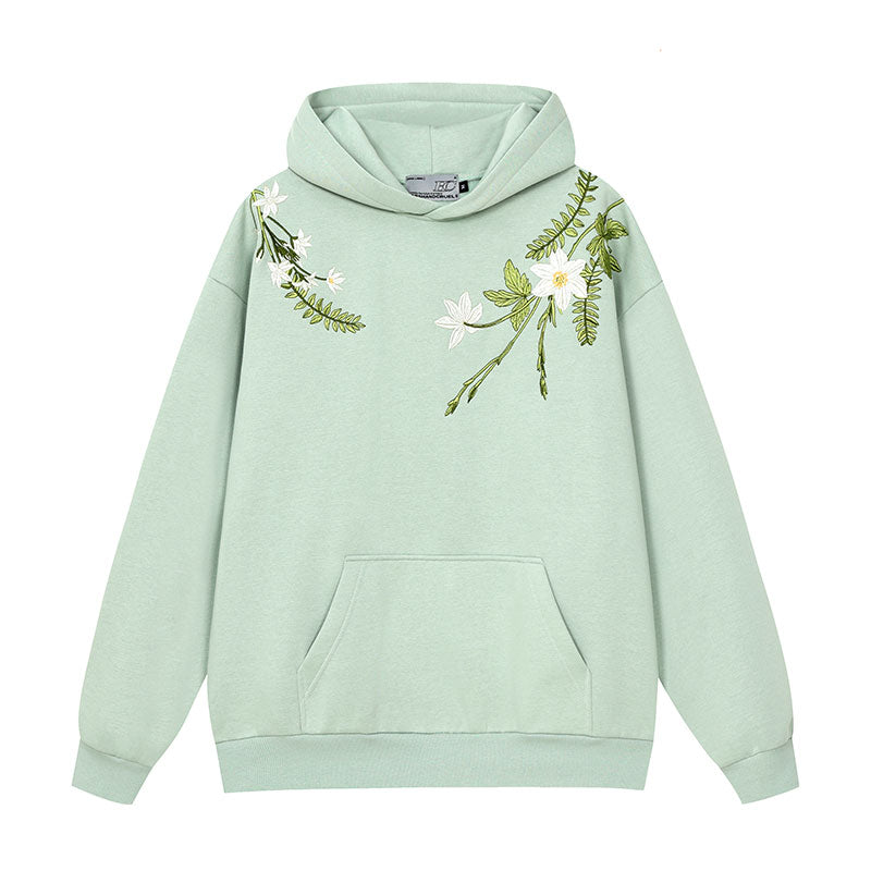 Harsh and Cruel Floral Garland Embroidered Text HACR Hoodie