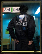 MEDM × Jujutsu Kaisen Satoru Gojo Print Patch MA-1 Bomber Jacket