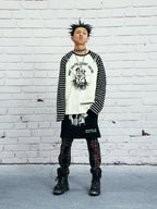 VENTUREK Multi Zipper Stripe Sleeve Raglan Long Sleeve Tee