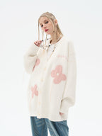 Harsh and Cruel Hand painted Flowers Knitted Cardigan
