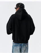 MEDM M Buckled Drawstring Pearl Logo Embroidered Hoodie