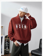 MEDM Half-Zip Logo Embroidered Sweatshirt