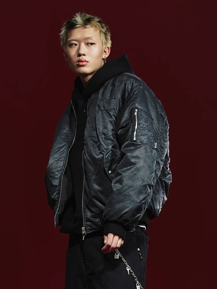 Remedy Pleated Back Design MA-1 Bomber Jacket