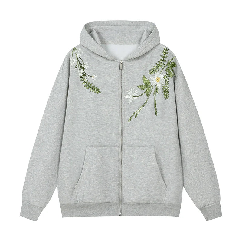 Harsh and Cruel Floral Garland Wreath Embroidered Hoodie