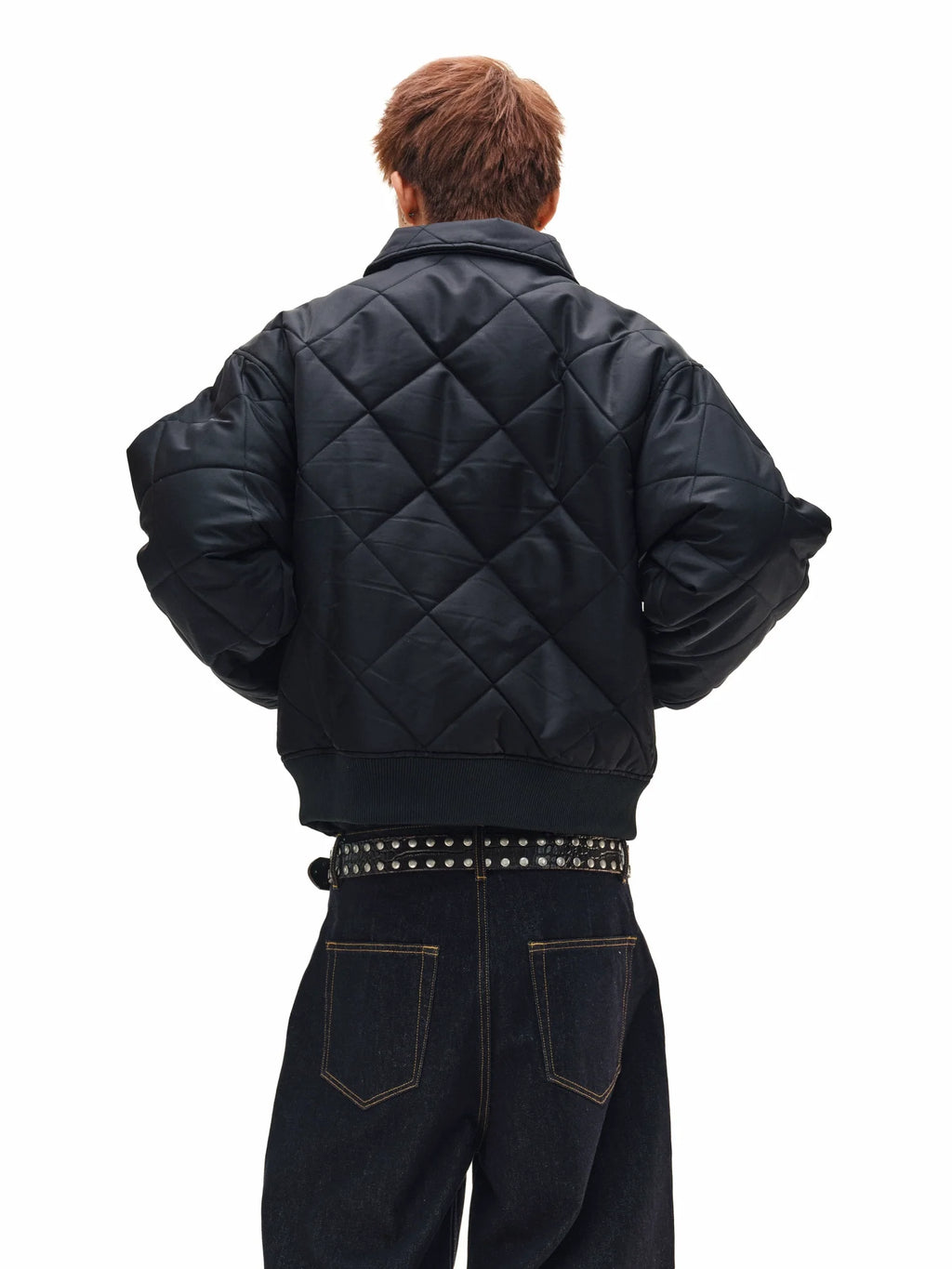 NOVACAM Diamond Plaid Quilted Puffer Jacket