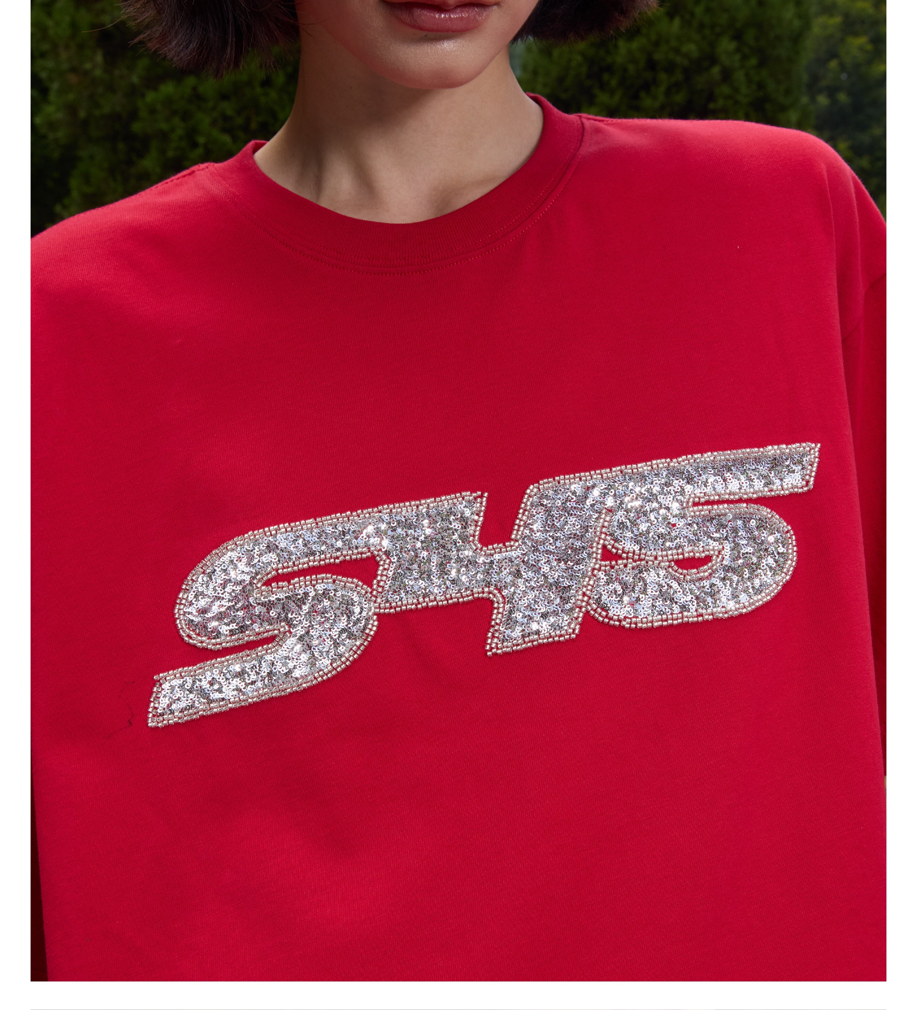 S45 Sequin Metal Logo Tee