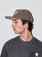 LIBERAFIT Chain Stitch Embroidered Wool Blend Houndstooth Baseball Cap