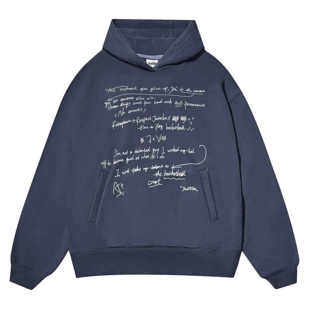 JUST VIBE Letter Print Hoodie