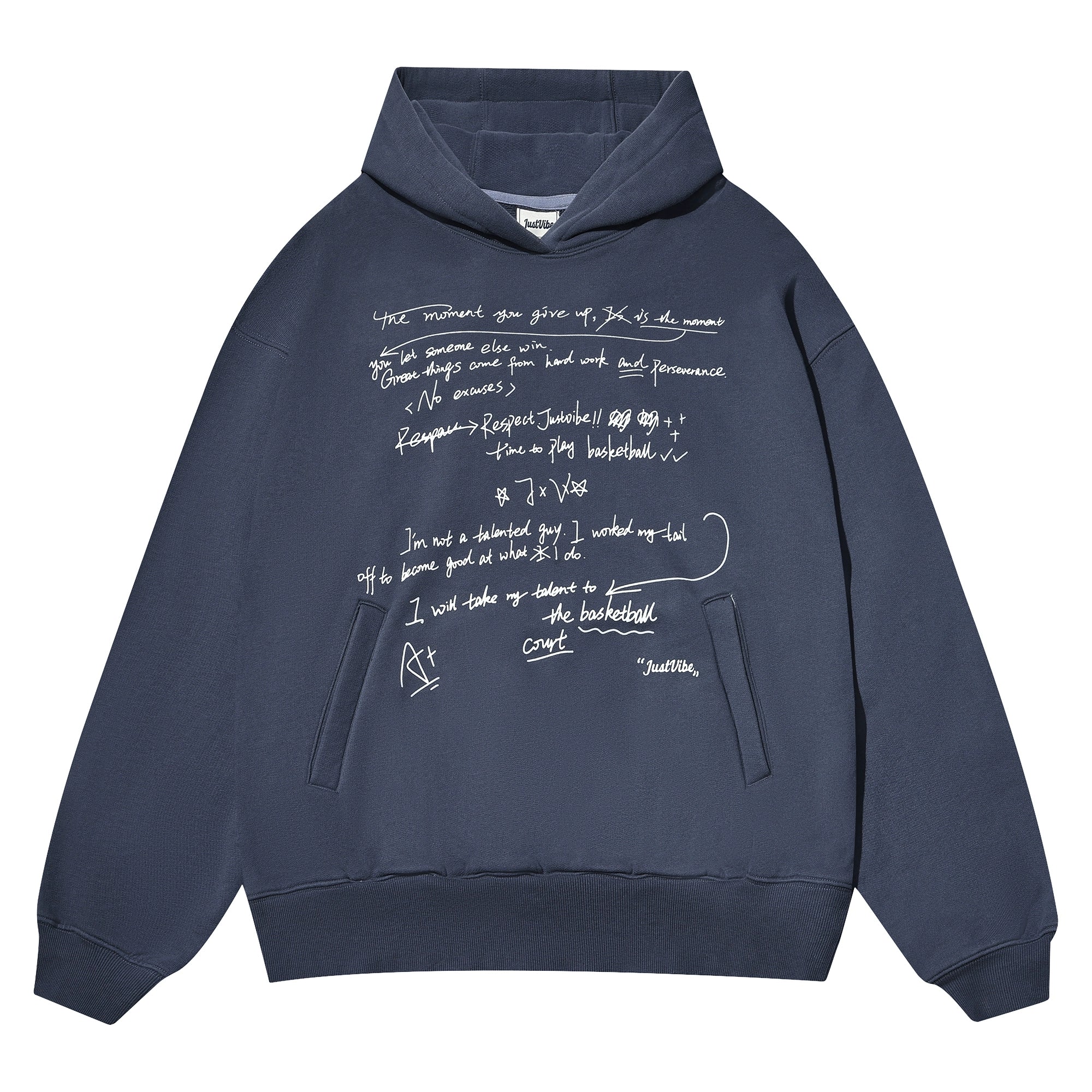 JUST VIBE Letter Print Hoodie