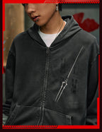 MEDM x EVA Evangelion Washed Zip-Up Hoodie