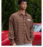 S45 Plaid Pearl Button Logo Long Sleeve Shirt