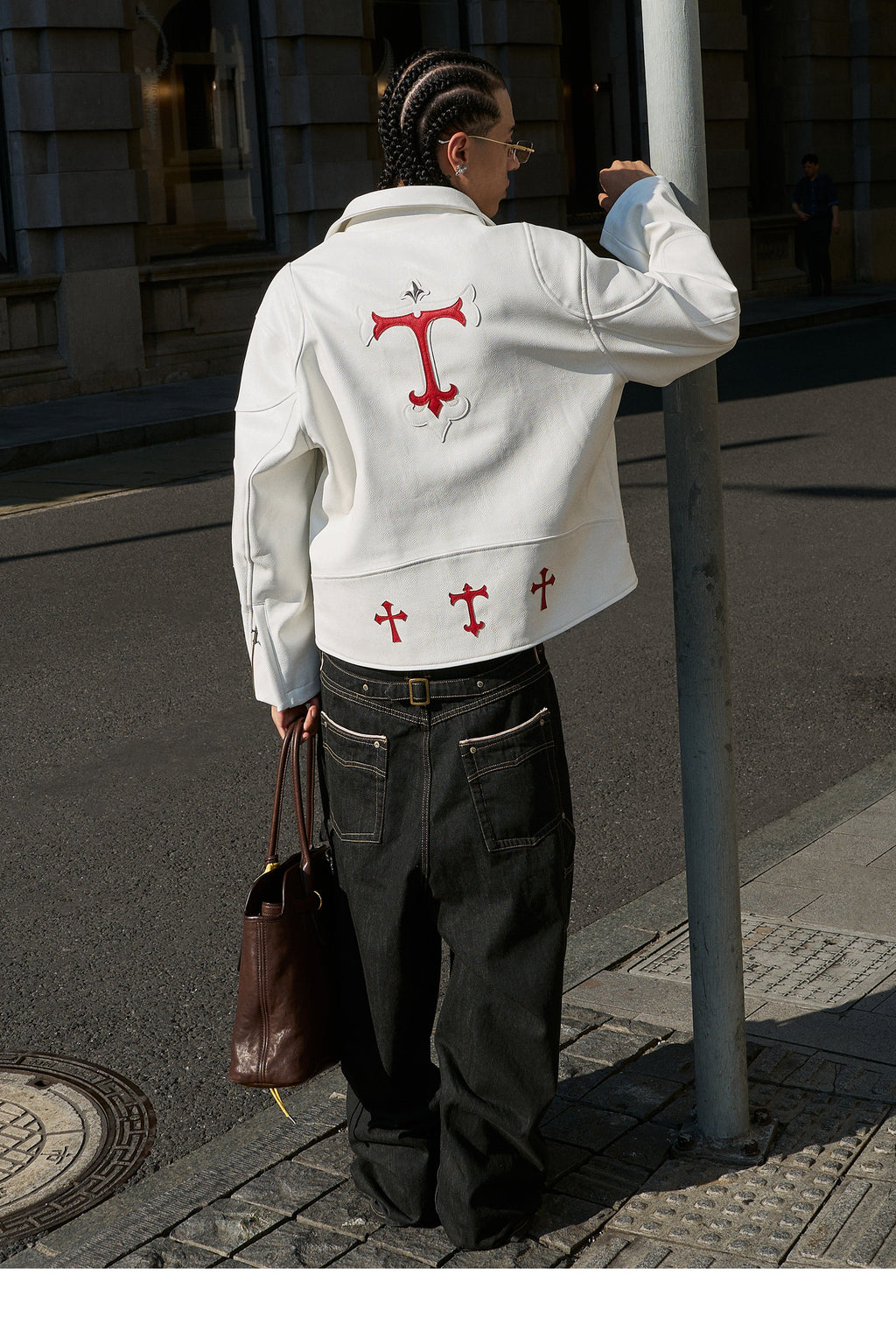 STEEPC Two Tone Leather Racing Jacket