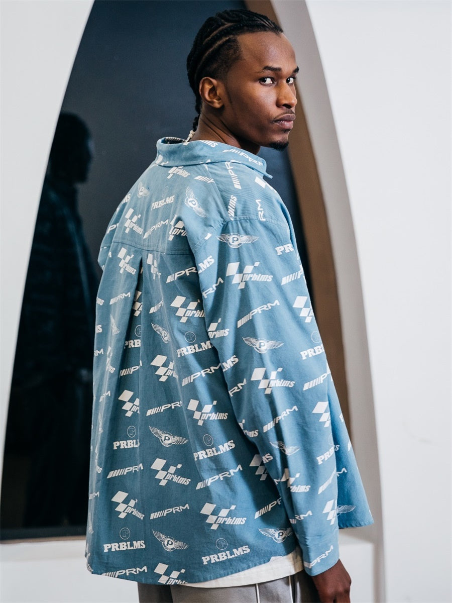PRBLMS Car Logo Full Printed Long Sleeved Shirt